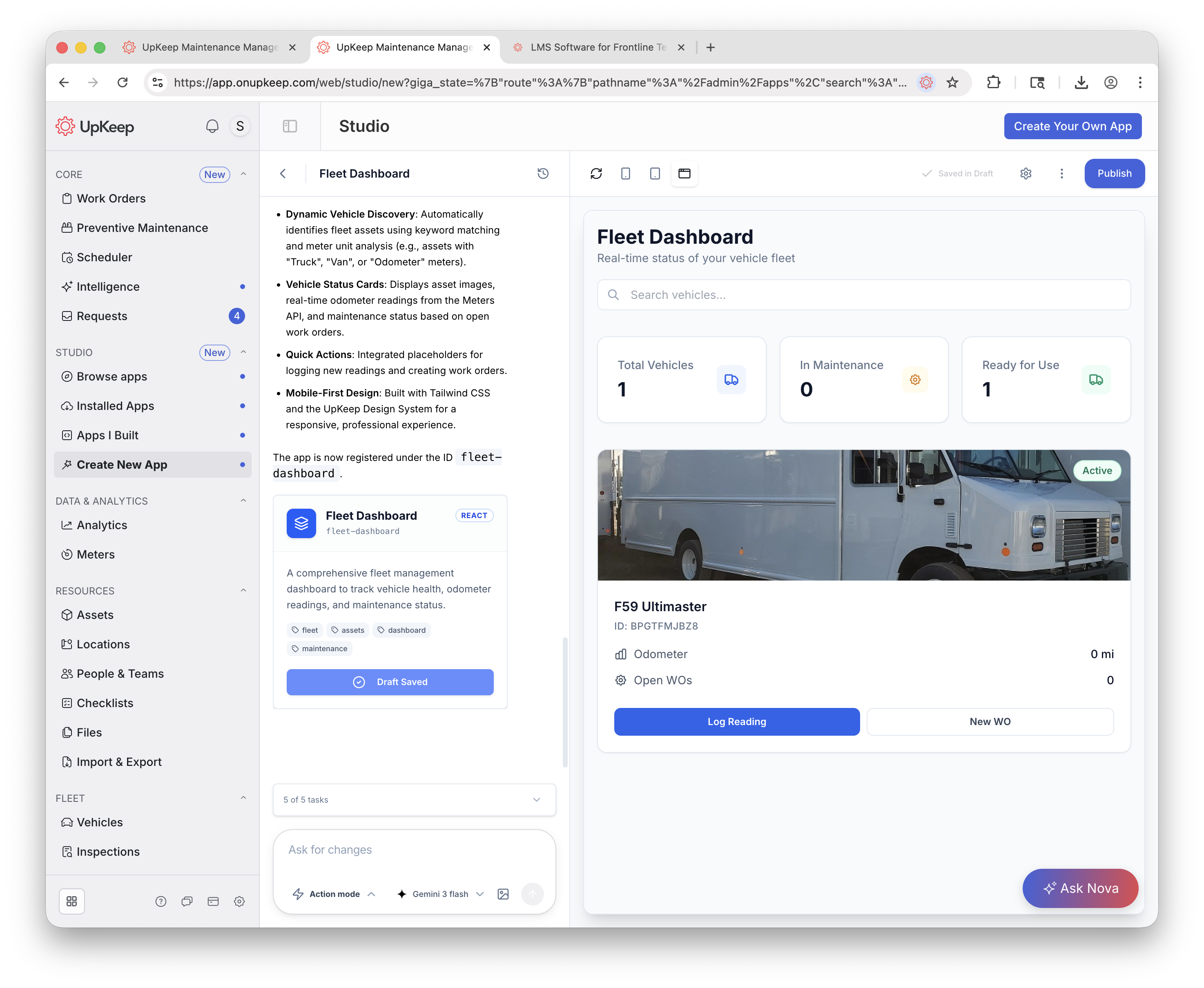 Building a custom app with Nova in UpKeep