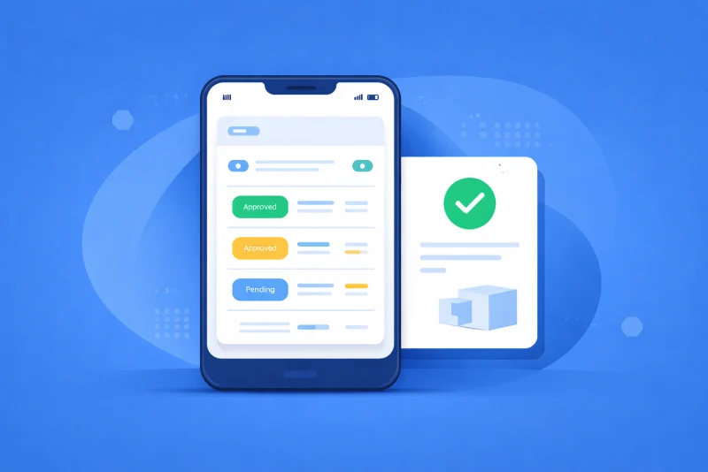 Mobile PO Manager running inside UpKeep