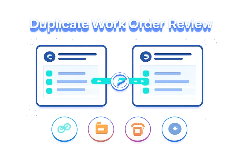 Duplicate Work Order Review running inside UpKeep