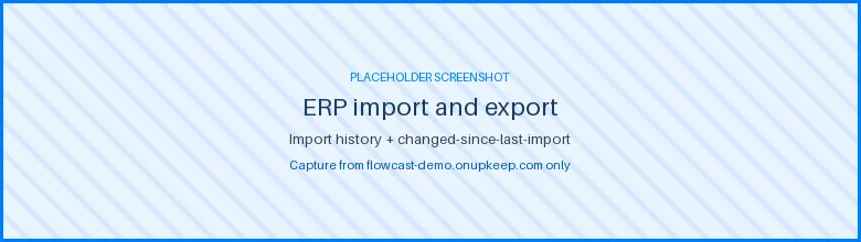 Import history listing quantities and dates that changed since the last ERP import